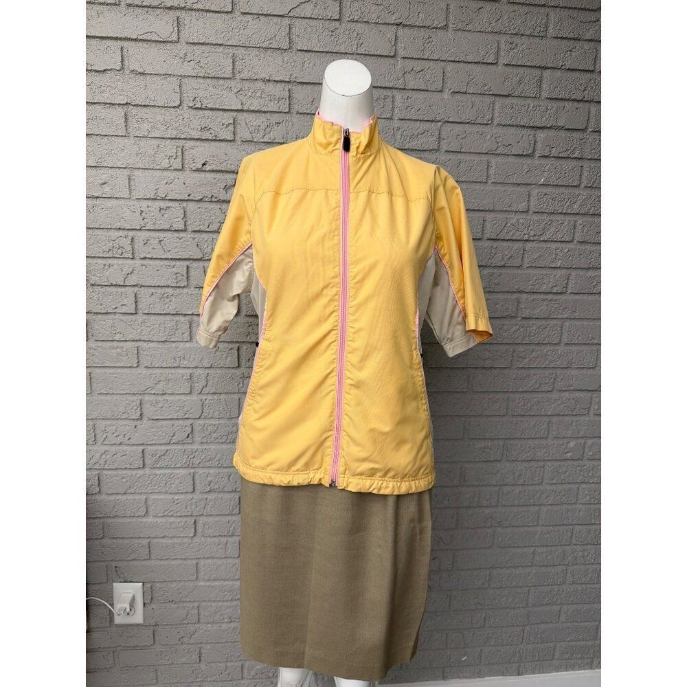 Glen Echo Women Golf Short Sleeve Full Zip Front Shirt Size S